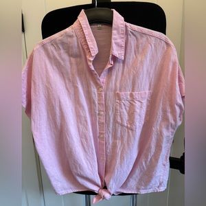 Madewell pink short sleeve blouse